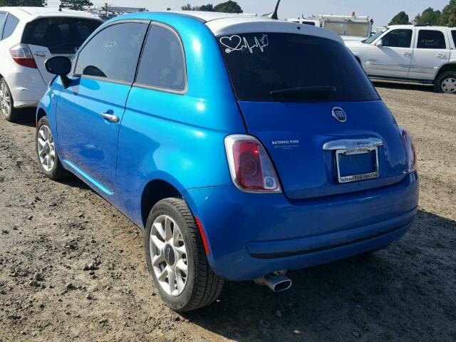 3C3CFFKR9HT600755 - 2017 FIAT 500 POP BLUE photo 3