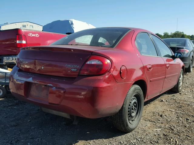 1B3ES56C84D579754 - 2004 DODGE NEON SXT RED photo 4