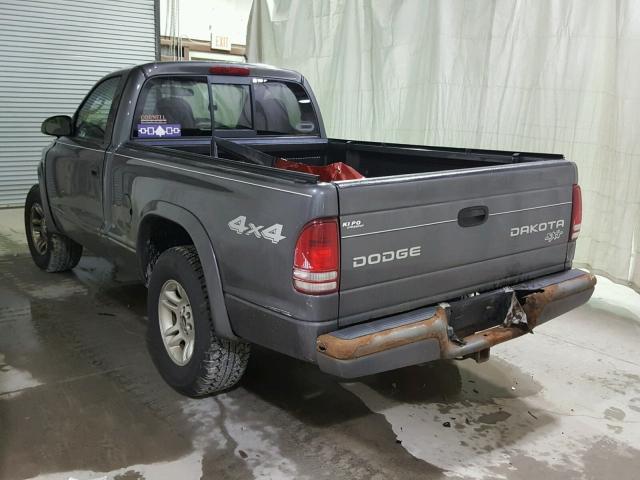 1D7GG16K94S654715 - 2004 DODGE DAKOTA SXT GRAY photo 3