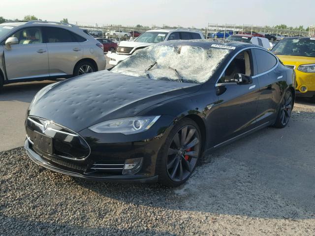 5YJSA1CP2DFP06009 - 2013 TESLA MODEL S أسود صورة 2