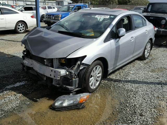 19XFB2F88CE315539 - 2012 HONDA CIVIC EX SILVER photo 2