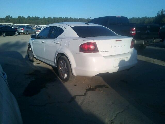 1C3CDZAB1DN720586 - 2013 DODGE AVENGER SE WHITE photo 3