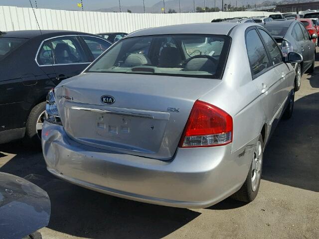 KNAFE122285553860 - 2008 KIA SPECTRA EX SILVER photo 4