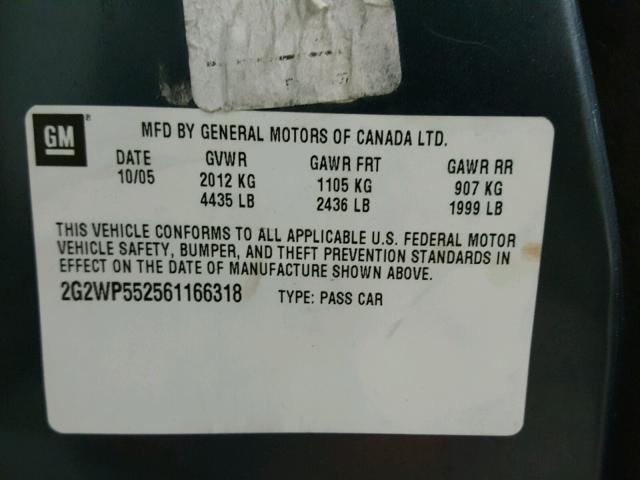 2G2WP552561166318 - 2006 PONTIAC GRAND PRIX 灰色 照片 10