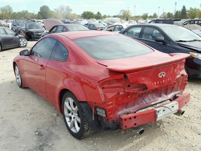 JNKCV54E64M809193 - 2004 INFINITI G35 RED photo 3