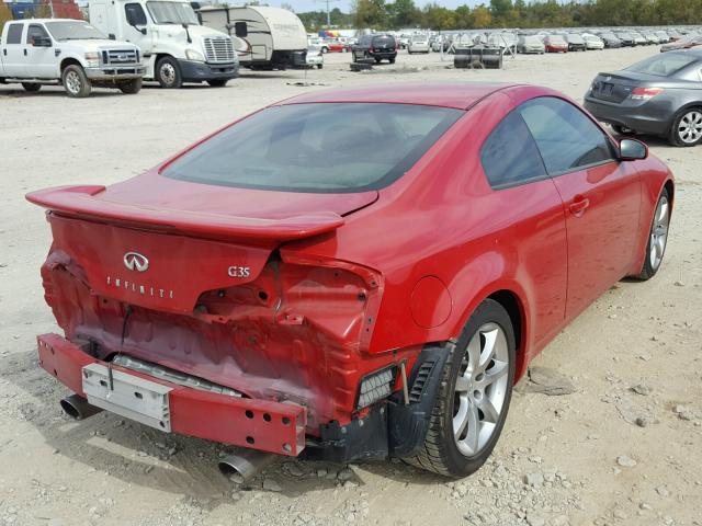 JNKCV54E64M809193 - 2004 INFINITI G35 RED photo 4