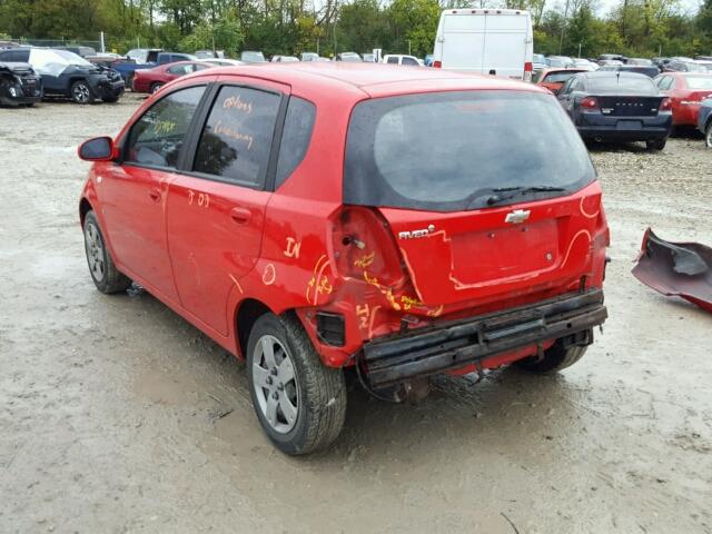 KL1TD66658B257579 - 2008 CHEVROLET AVEO BASE RED photo 3