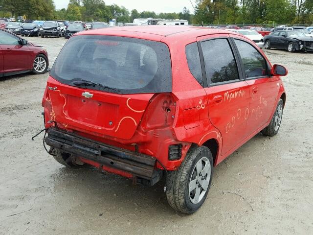 KL1TD66658B257579 - 2008 CHEVROLET AVEO BASE RED photo 4