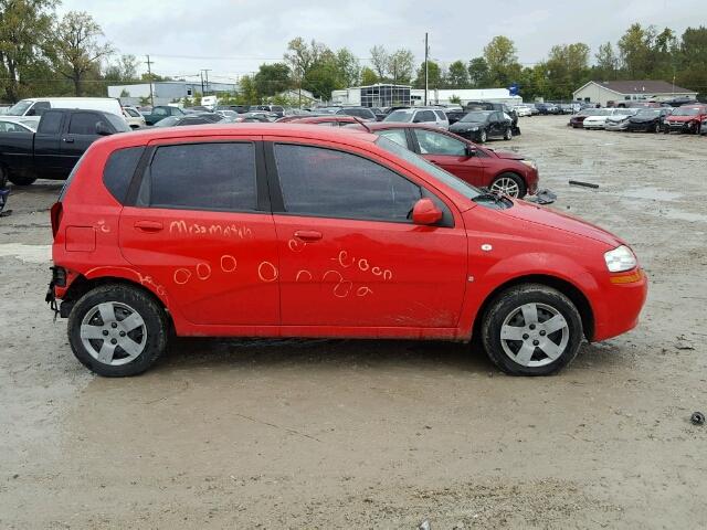 KL1TD66658B257579 - 2008 CHEVROLET AVEO BASE RED photo 9