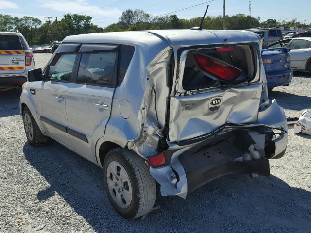 KNDJT2A5XD7579643 - 2013 KIA SOUL SILVER photo 3