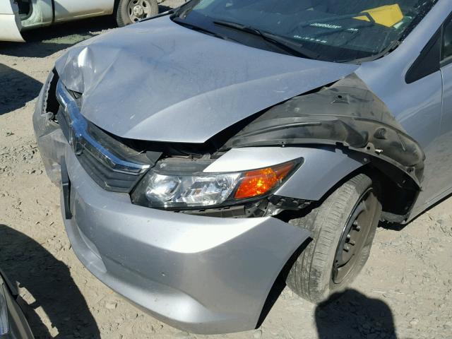 19XFB2F55CE340906 - 2012 HONDA CIVIC LX SILVER photo 9