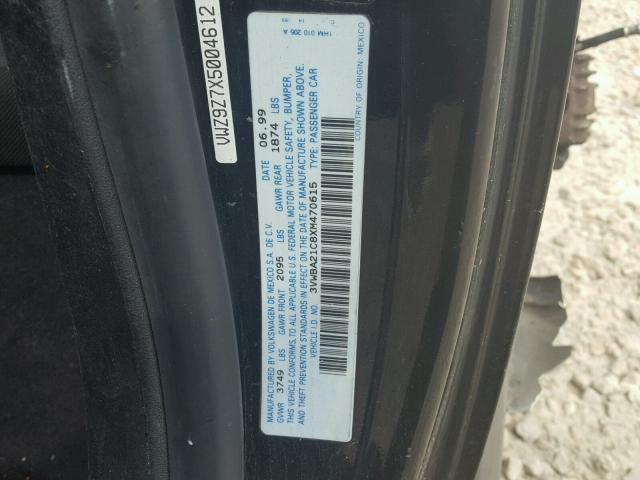 3VWBA21C8XM470615 - 1999 VOLKSWAGEN NEW BEETLE Qara foto 10