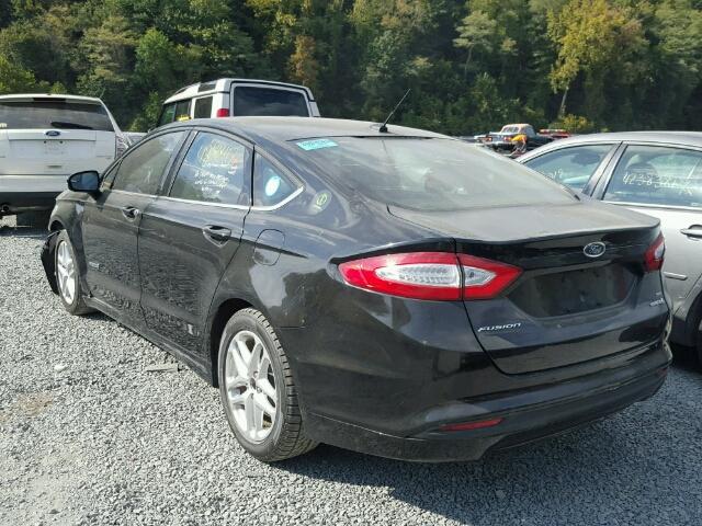 3FA6P0LU5GR154496 - 2016 FORD FUSION SE BLACK photo 3