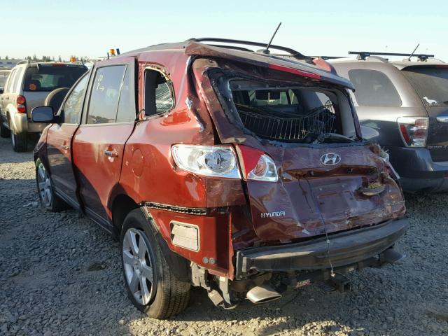 5NMSH73E88H177702 - 2008 HYUNDAI SANTA FE S BURGUNDY photo 3