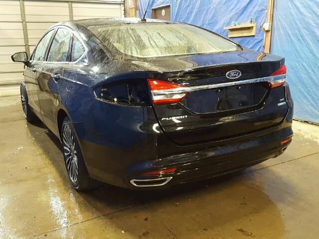 3FA6P0T97HR321406 - 2017 FORD FUSION SE BLACK photo 3