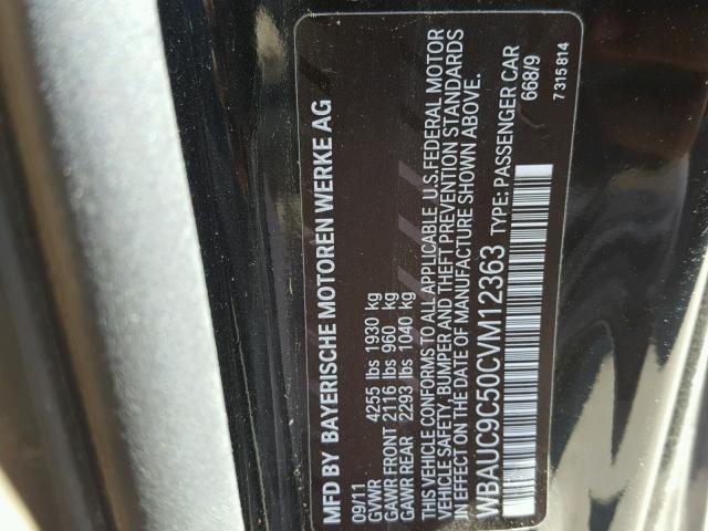 WBAUC9C50CVM12363 - 2012 BMW 135 I BLACK photo 10