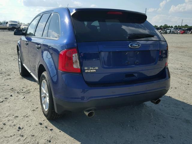 2FMDK3GC9EBA68523 - 2014 FORD EDGE SE BLUE photo 3