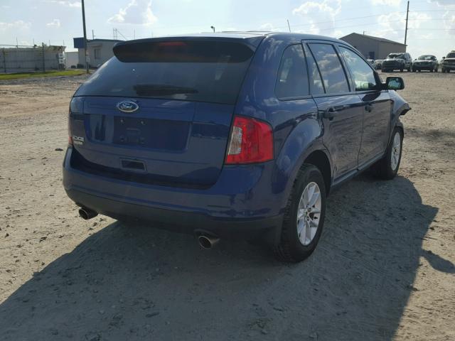 2FMDK3GC9EBA68523 - 2014 FORD EDGE SE BLUE photo 4