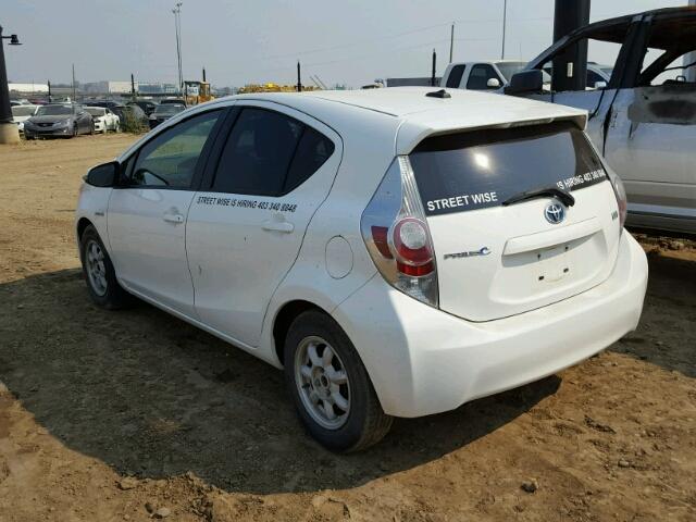 JTDKDTB38D1535146 - 2013 TOYOTA PRIUS C WHITE photo 3