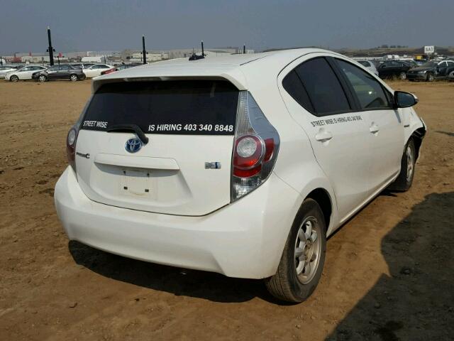 JTDKDTB38D1535146 - 2013 TOYOTA PRIUS C WHITE photo 4