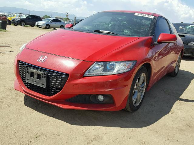 JHMZF1D60DS003919 - 2013 HONDA CR-Z EX RED photo 2