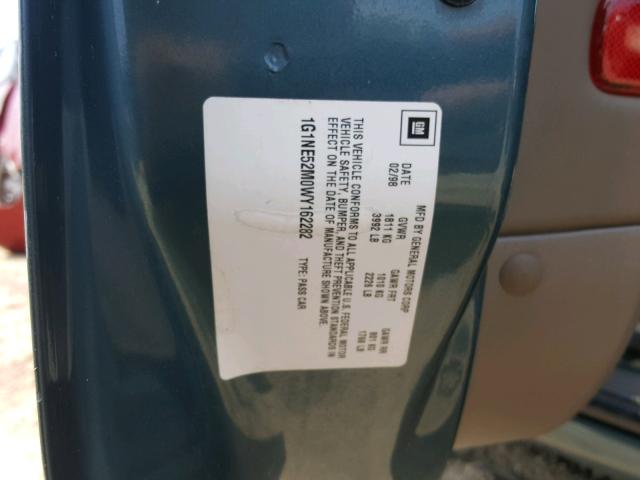 1G1NE52M0WY162282 - 1998 CHEVROLET MALIBU LS Yaşıl foto 10