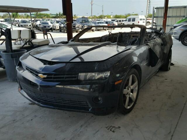 2G1FD3D39F9139667 - 2015 CHEVROLET CAMARO LT BLACK photo 2