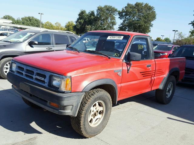 JM2UF4149M0139554 - 1991 MAZDA B2600 SHOR RED photo 2