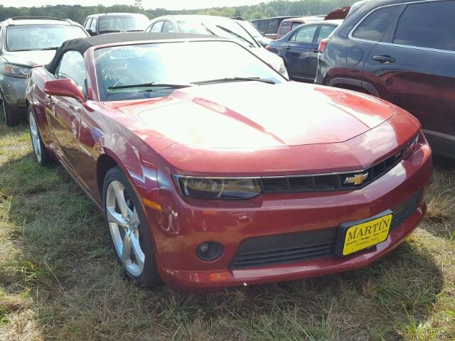 2G1FD3D32F9288163 - 2015 CHEVROLET CAMARO LT RED photo 1