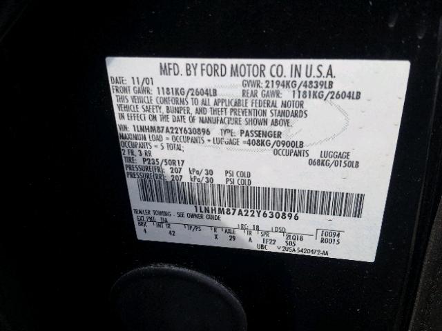 1LNHM87A22Y630896 - 2002 LINCOLN LS Qara foto 10