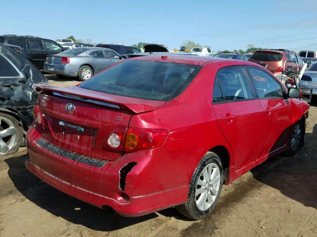 1NXBU40E19Z056269 - 2009 TOYOTA COROLLA RED photo 4