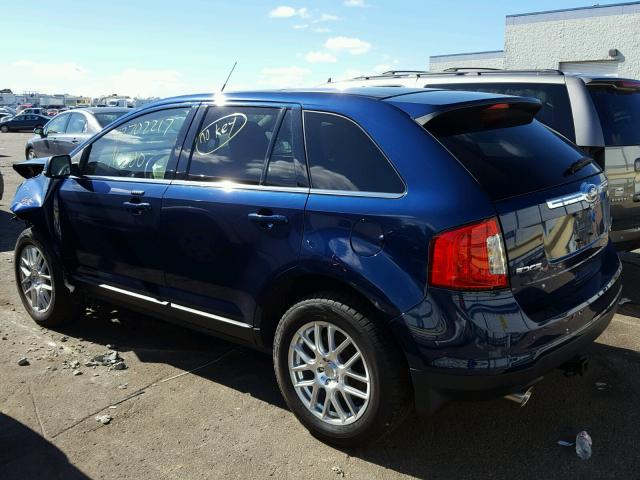 2FMDK4KC5CBA66178 - 2012 FORD EDGE BLUE photo 3