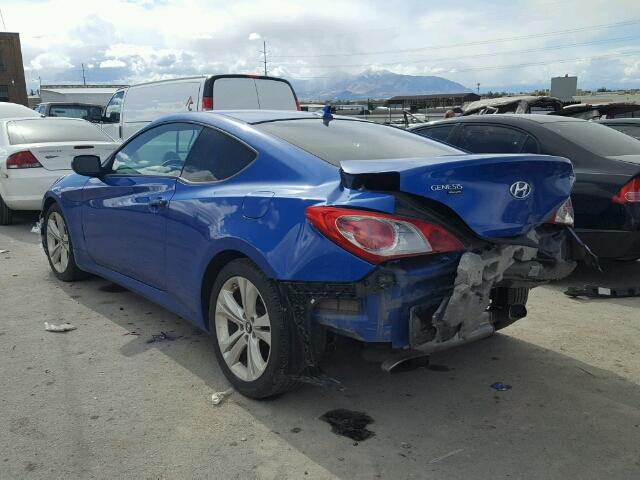 KMHHU6KH3AU031472 - 2010 HYUNDAI GENESIS CO BLUE photo 3