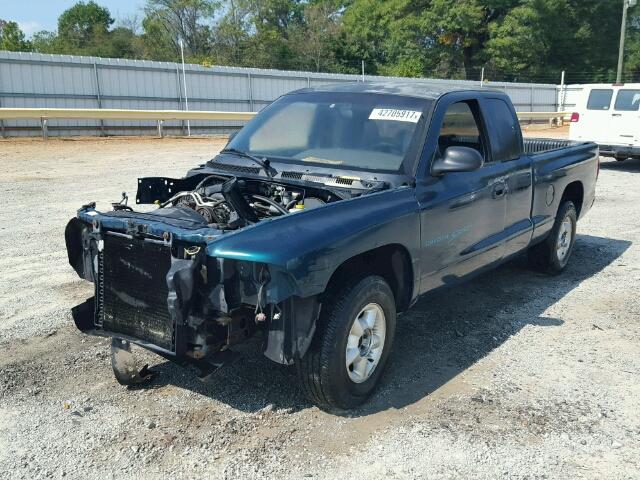 1B7GL22X2WS610684 - 1998 DODGE DAKOTA GREEN photo 2