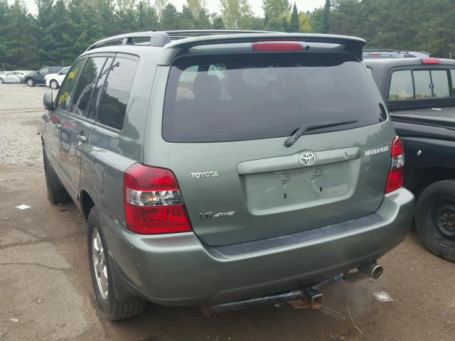 JTEEP21A450118625 - 2005 TOYOTA HIGHLANDER GREEN photo 3