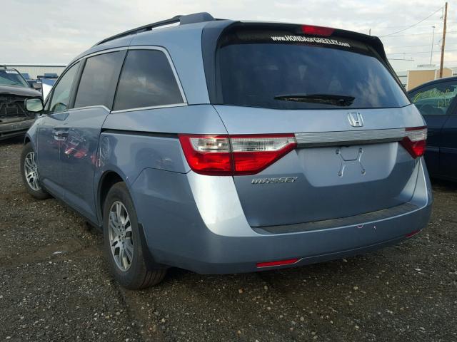 5FNRL5H60CB011588 - 2012 HONDA ODYSSEY BLUE photo 3