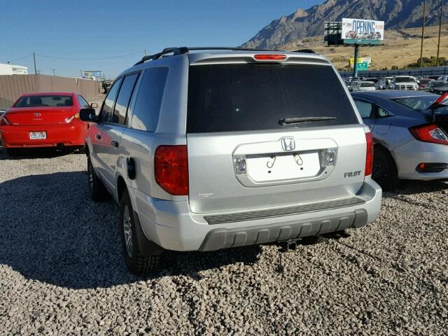 5FNYF18615B019925 - 2005 HONDA PILOT EXL SILVER photo 3