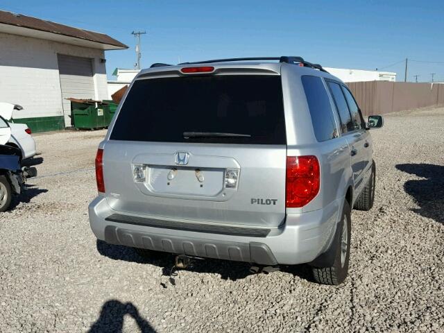 5FNYF18615B019925 - 2005 HONDA PILOT EXL SILVER photo 4