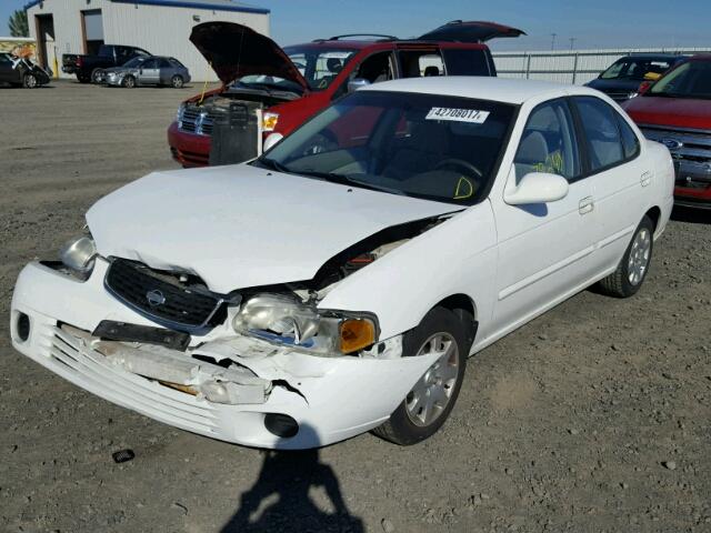 3N1CB51D92L671035 - 2002 NISSAN SENTRA XE WHITE photo 2