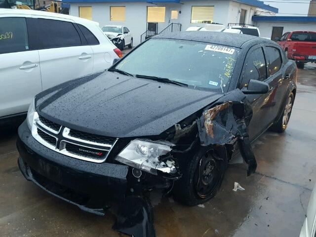 1C3CDZAB3EN161799 - 2014 DODGE AVENGER SE BLACK photo 2