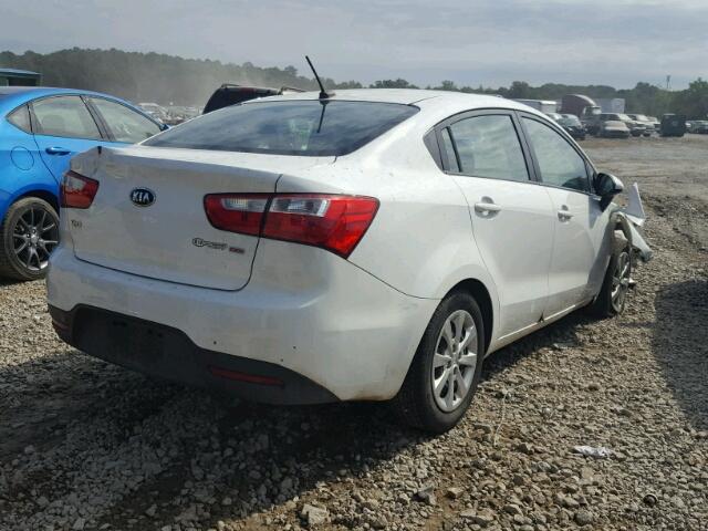 KNADM4A37E6393924 - 2014 KIA RIO LX WHITE photo 4