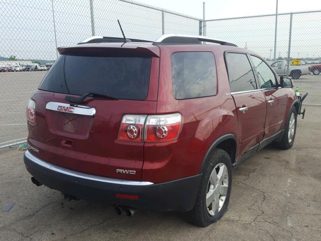 1GKEV33757J165259 - 2007 GMC ACADIA SLT წითელი ფოტო 4
