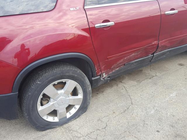 1GKEV33757J165259 - 2007 GMC ACADIA SLT წითელი ფოტო 9