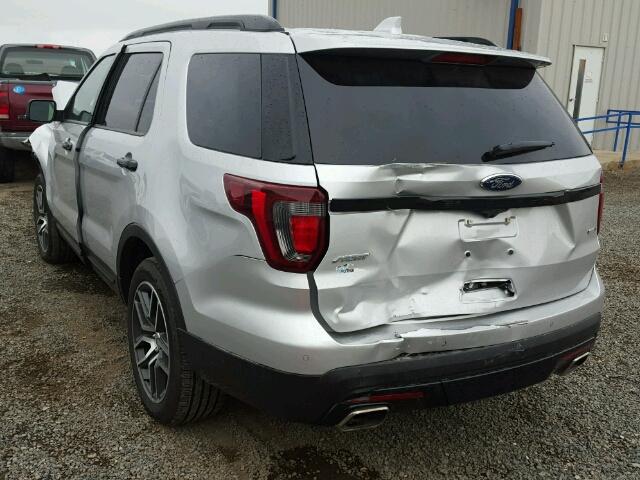 1FM5K8GTXHGB92525 - 2017 FORD EXPLORER S SILVER photo 3