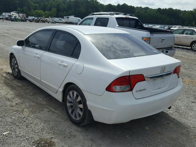 2HGFA16939H343401 - 2009 HONDA CIVIC EXL WHITE photo 3