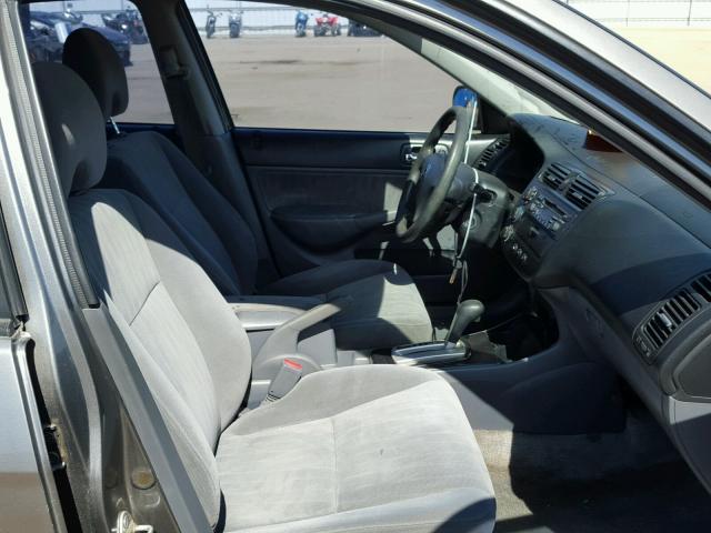 2HGES16595H509436 - 2005 HONDA CIVIC LX GRAY photo 5