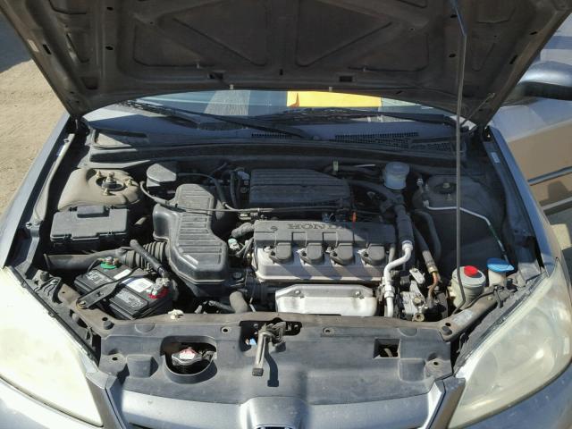 2HGES16595H509436 - 2005 HONDA CIVIC LX GRAY photo 7