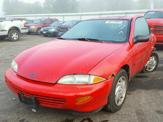 1G1JC1241V7313986 - 1997 CHEVROLET CAVALIER RED photo 2