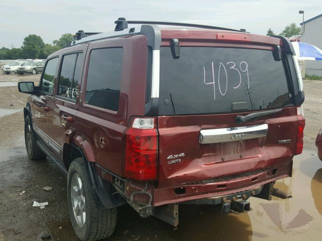 1J8HG58208C106985 - 2008 JEEP COMMANDER MAROON photo 3