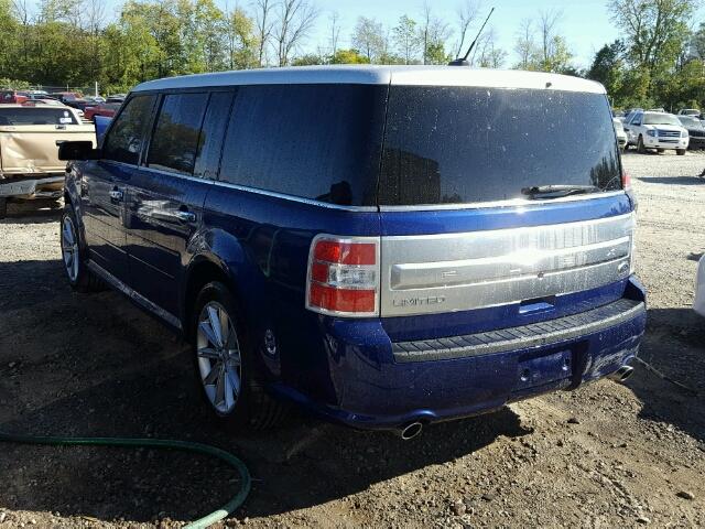 2FMGK5D82EBD06303 - 2014 FORD FLEX LIMIT BLUE photo 3